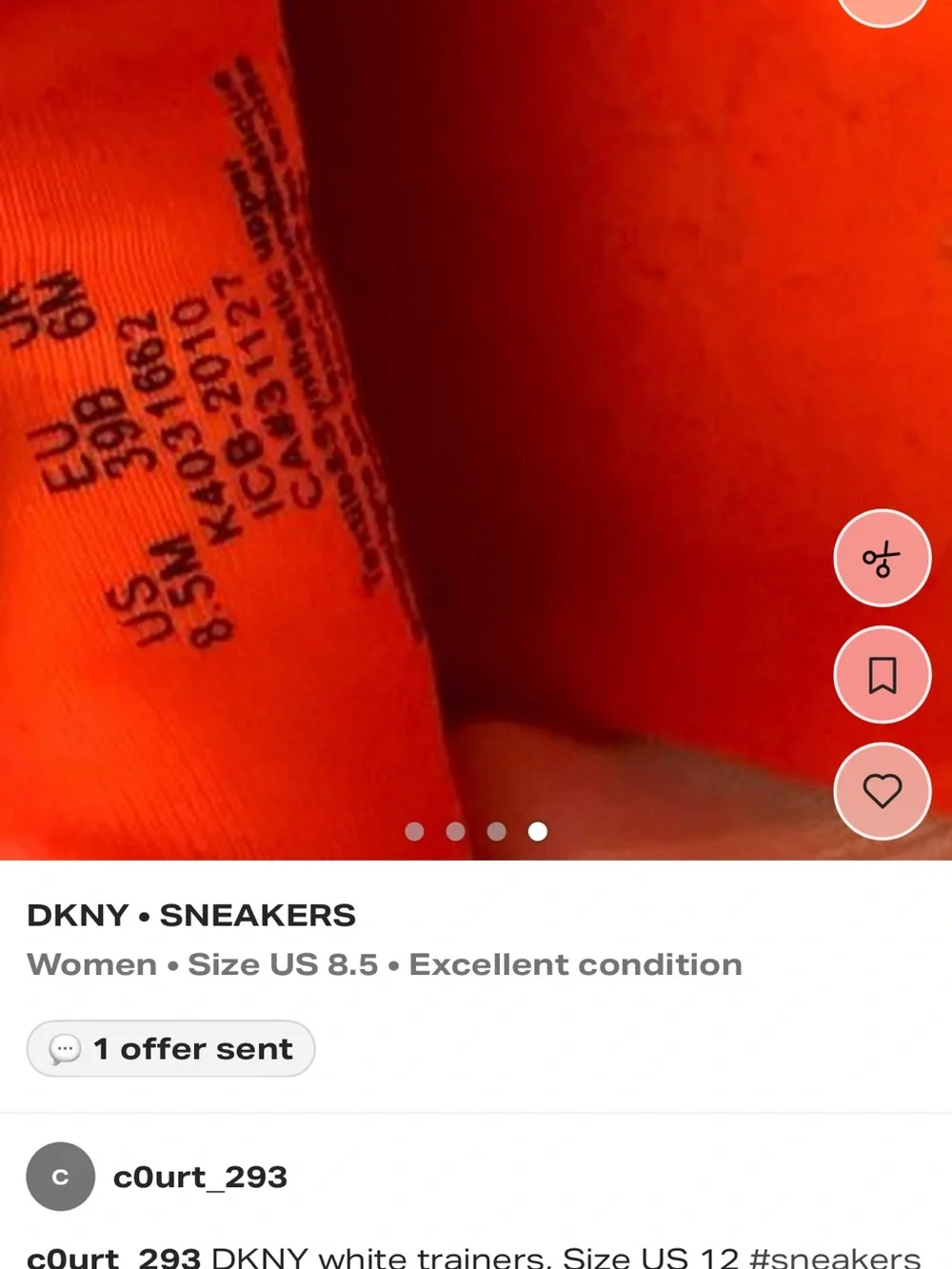 DKNY Kids Cream Sneakers with Pink, Blue & Orange Accents